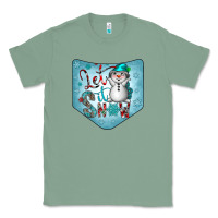 Sage Christmas Pocket Classic Tee - CowhideDigitalArt