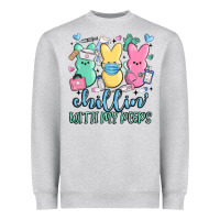 Heather Grey chillin with my peeps Heavyweight Sweatshirt - MaliasSmallBusiness