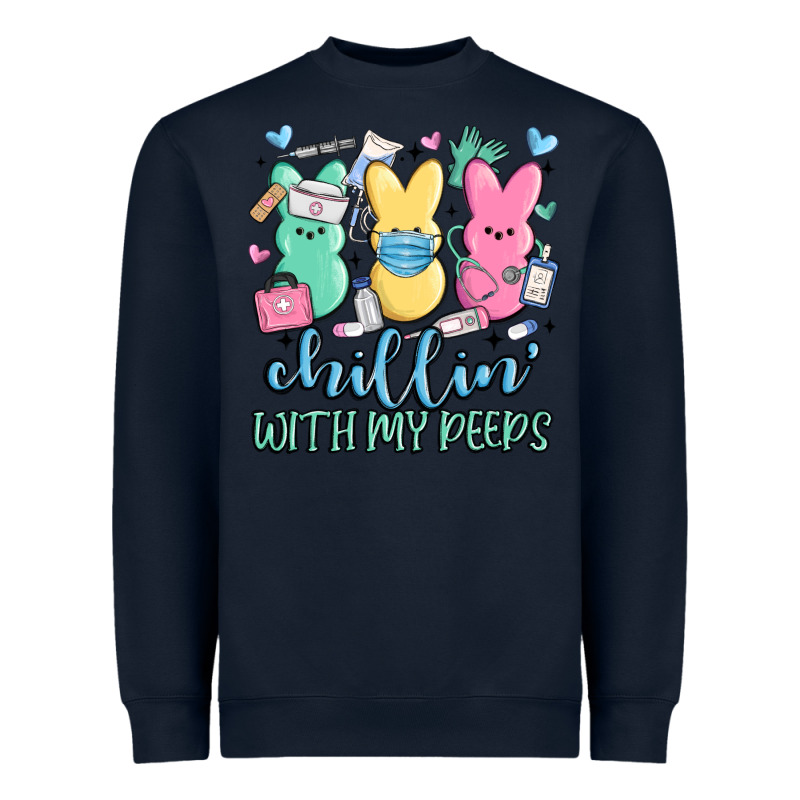 Chillin With My Peeps Heavyweight Sweatshirt by MaliasSmallBusiness | Teevron