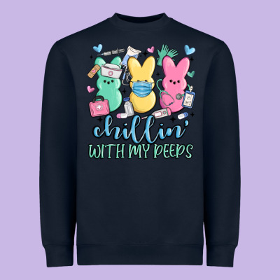 Chillin With My Peeps Heavyweight Sweatshirt Designed By Maliassmallbusiness