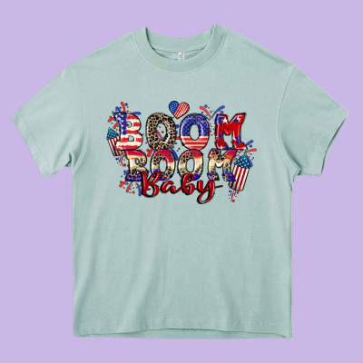Boom Boom Baby 4th Of July Heavy Core Tee Designed By Cowgirlartshop