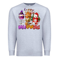 Heather Grey Happy Hallothanksmas wine glass and coffee Premium Sweatshirt - NancyCooperArtShop