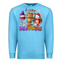 Ocean Blue Happy Hallothanksmas wine glass and coffee Premium Sweatshirt - NancyCooperArtShop
