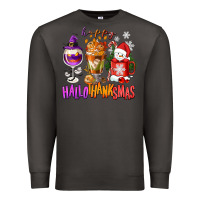 Smoke Happy Hallothanksmas wine glass and coffee Premium Sweatshirt - NancyCooperArtShop