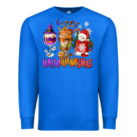 True Royal Happy Hallothanksmas wine glass and coffee Premium Sweatshirt - NancyCooperArtShop