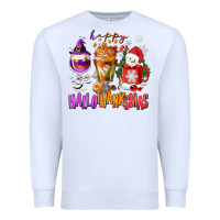 White Happy Hallothanksmas wine glass and coffee Premium Sweatshirt - NancyCooperArtShop
