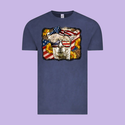 4th Of July Llama Vintage Tee Designed By Lillyallendesigns