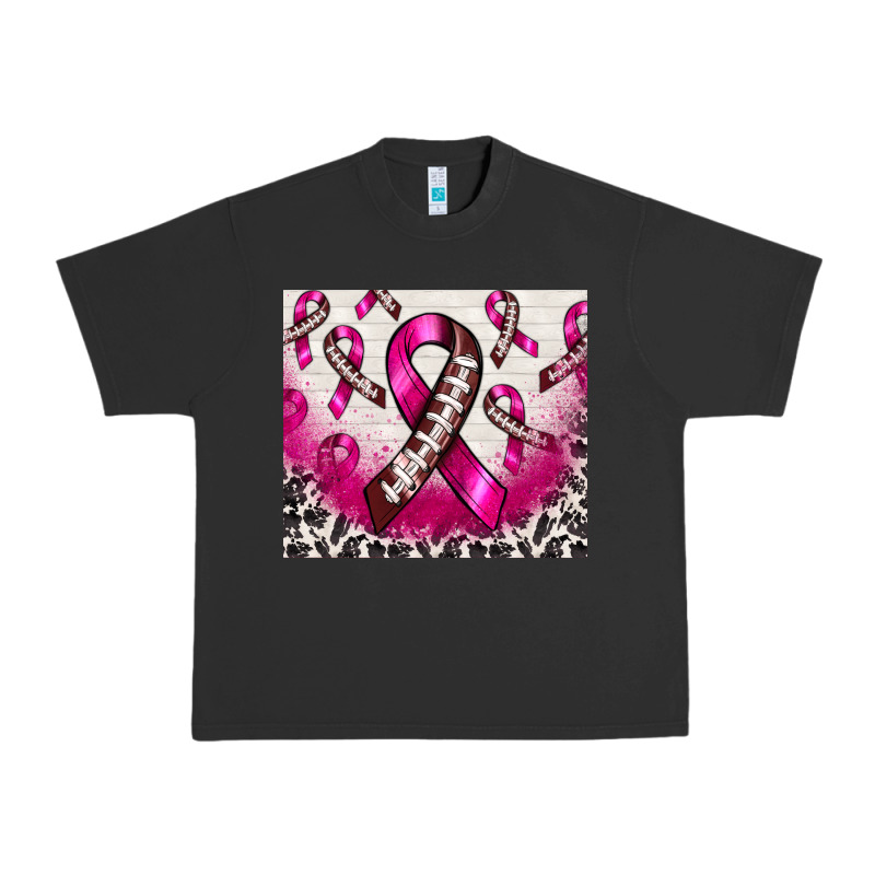 Breast Cancer American Football Ribbon Urban Heavy Tee by NancyCooperArtShop | Teevron