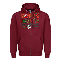 Burgundy santa's favorite family advocate Zipper Hoodie - LillyAllenDesigns