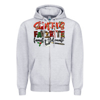 Heather Grey santa's favorite family advocate Zipper Hoodie - LillyAllenDesigns