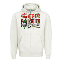 Oatmeal Heather santa's favorite family advocate Zipper Hoodie - LillyAllenDesigns
