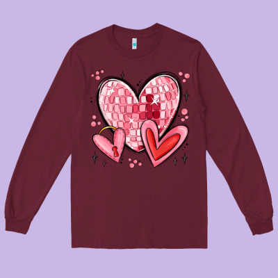 Valentines Hearts Long Sleeve Tee Designed By Maliassmallbusiness