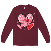 Burgundy valentines hearts Long Sleeve Tee - MaliasSmallBusiness
