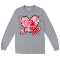 Heather Grey valentines hearts Long Sleeve Tee - MaliasSmallBusiness