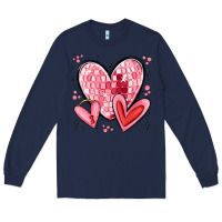 Navy valentines hearts Long Sleeve Tee - MaliasSmallBusiness