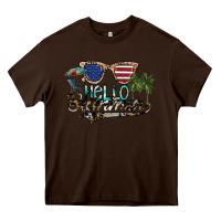 Chocolate Brown hello summer Heavy Core Tee - SublimationCraftShop