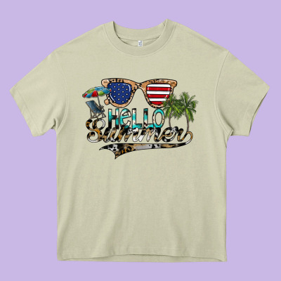 Hello Summer Heavy Core Tee Designed By Sublimationcraftshop