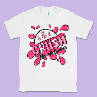 Crush Breast Cancer Classic Tee Designed By Maliassmallbusiness