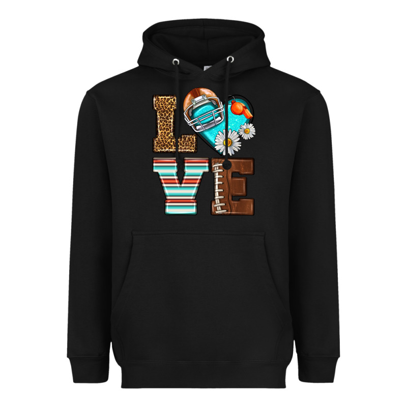 American Football Love And Helmet Heavyweight Hoodie by NancyCooperArtShop | Teevron