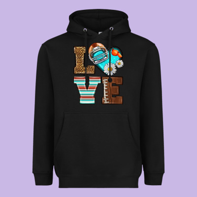 American Football Love And Helmet Heavyweight Hoodie Designed By Nancycooperartshop