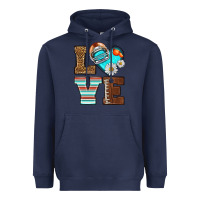 Navy American Football love and helmet Heavyweight Hoodie - NancyCooperArtShop
