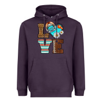 Plum American Football love and helmet Heavyweight Hoodie - NancyCooperArtShop