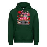 Forest Green Western Valentines Day Truck Love Bird Letter Urban Hoodie - FaDigitalArtStudio
