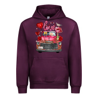 Mauve Wine Western Valentines Day Truck Love Bird Letter Urban Hoodie - FaDigitalArtStudio