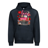 Navy Western Valentines Day Truck Love Bird Letter Urban Hoodie - FaDigitalArtStudio
