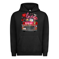 Pigment Black Western Valentines Day Truck Love Bird Letter Urban Hoodie - FaDigitalArtStudio