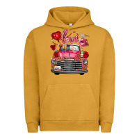 Pigment Peanut Butter Western Valentines Day Truck Love Bird Letter Urban Hoodie - FaDigitalArtStudio