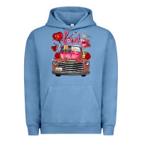 Western Valentines Day Truck Love Bird Letter Urban Hoodie | Teevron