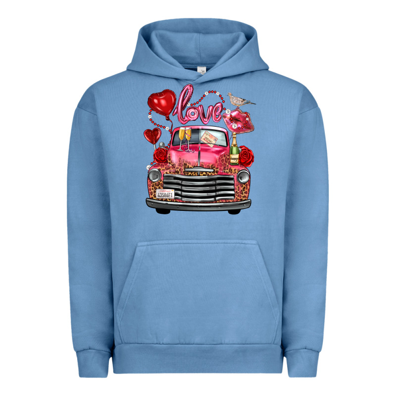 Western Valentines Day Truck Love Bird Letter Urban Hoodie by FaDigitalArtStudio | Teevron