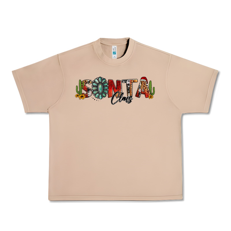 Western Christmas Santa Claus Sunflowers And Cactus Urban Heavy Tee by Jasminsmagicworld | Teevron