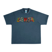 Midnight Navy western christmas santa claus sunflowers and cactus Urban Heavy Tee - Jasminsmagicworld