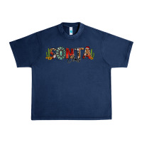 Navy western christmas santa claus sunflowers and cactus Urban Heavy Tee - Jasminsmagicworld