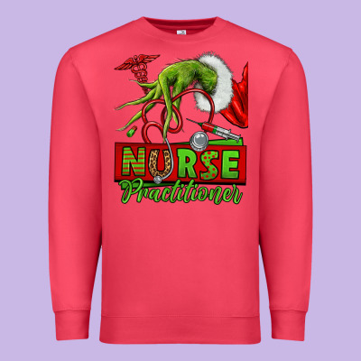 Christmas Character Nurse Premium Sweatshirt Designed By Nancycooperartshop