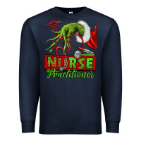 Navy Christmas Character Nurse Premium Sweatshirt - NancyCooperArtShop