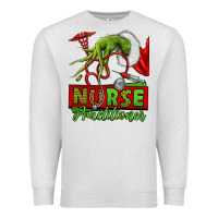 Oatmeal Heather Christmas Character Nurse Premium Sweatshirt - NancyCooperArtShop
