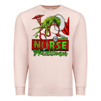 Pale Pink Christmas Character Nurse Premium Sweatshirt - NancyCooperArtShop