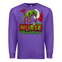Purple Christmas Character Nurse Premium Sweatshirt - NancyCooperArtShop