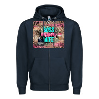 Navy boss mom wife Zipper Hoodie - LillyAllenDesigns
