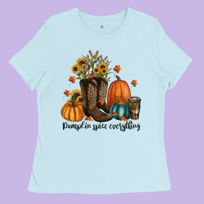 Pumpkin Spice Everything Ladies Tee Designed By Ranaportraitstore