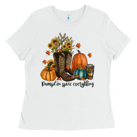 White pumpkin spice everything Ladies Tee - RanaPortraitStore