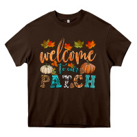Chocolate Brown welcome to our patch Heavy Core Tee - HRA Design Shop