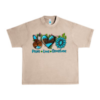 French Oak peace love  gemstone Urban Heavy Tee - AdoDesignShop
