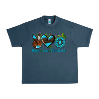 Midnight Navy peace love  gemstone Urban Heavy Tee - AdoDesignShop