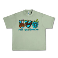 Oil Green peace love  gemstone Urban Heavy Tee - AdoDesignShop