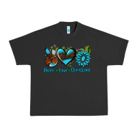Pigment Black peace love  gemstone Urban Heavy Tee - AdoDesignShop