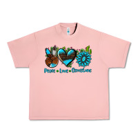 Salmon peace love  gemstone Urban Heavy Tee - AdoDesignShop